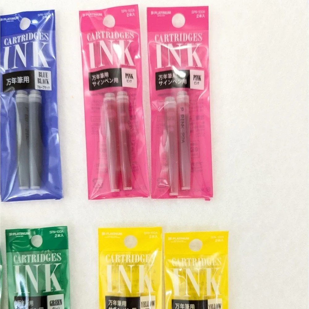 Platinum Preppy Fountain Pen 2-pack Cartridge Refills 8 Ink Colors (Lot of 15)